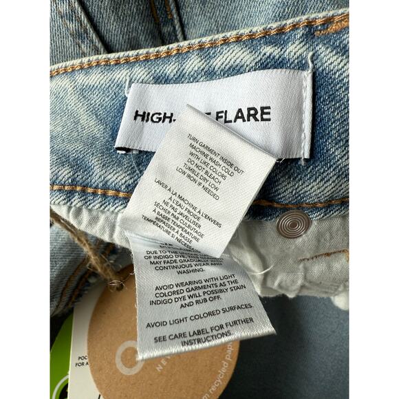 OAT New York High-Rise Stretch Flare Light Wash size 28 NWT - Picture 9 of 11